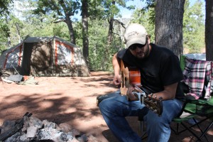 A little guitar playing around camp