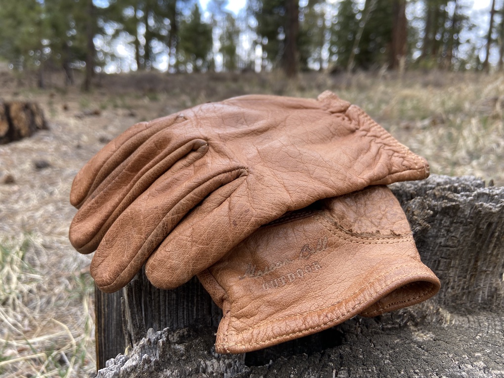 Maroon Bell Buffalo Leather Ranching Gloves